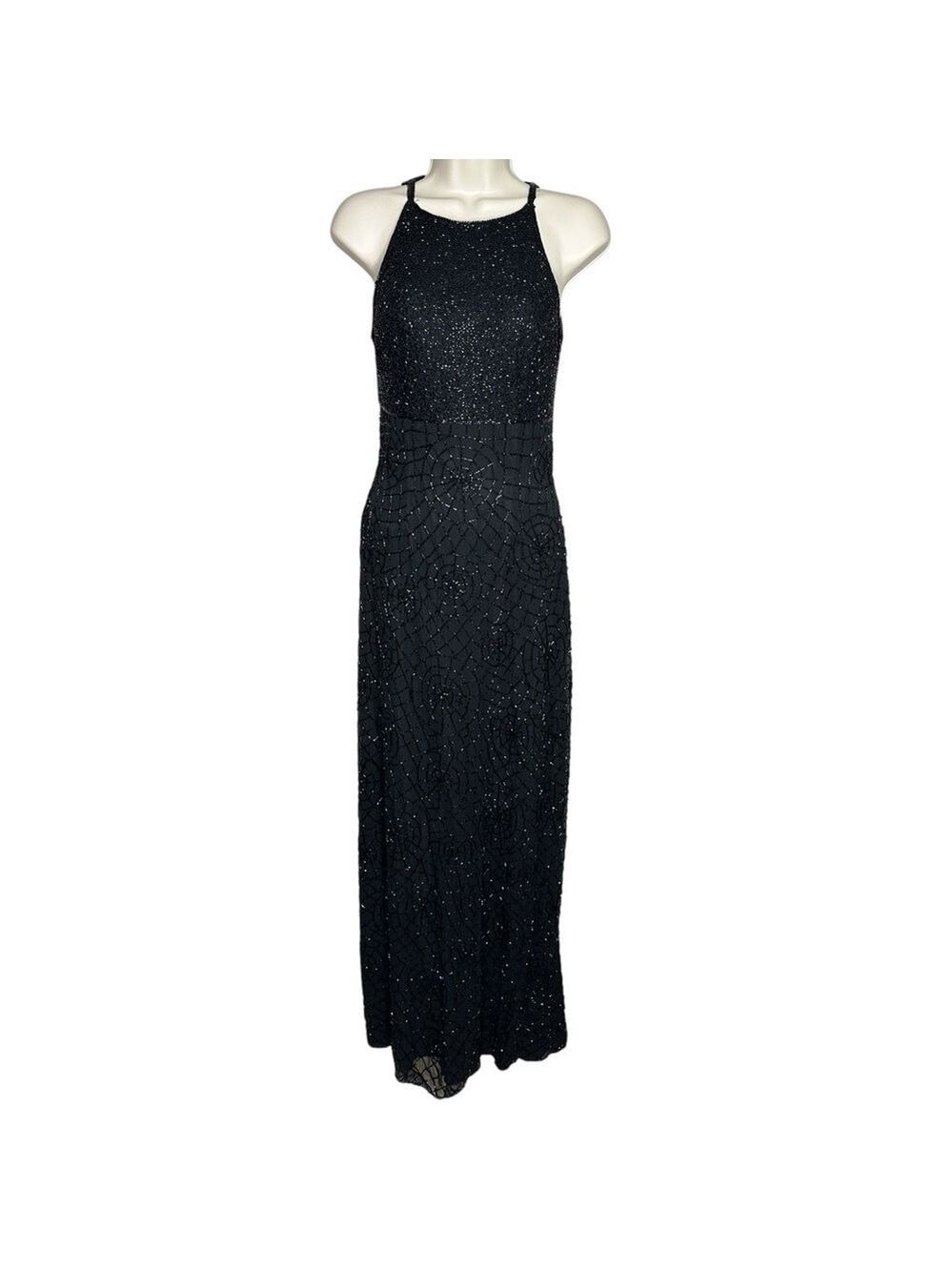 Sean Collection Vintage Beaded Elegant Black Evening Gown‎ Women’s Size Small - Picture 2 of 14